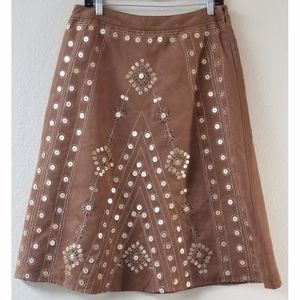 Carole Little Women's Sequin Brown Skirt Sz 10 EUC